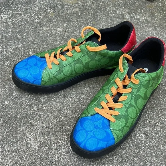 Coach Green and Blue Sneakers - Picture 2 of 5
